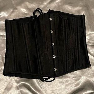 Classic steel bond black high quality drawstring Corset